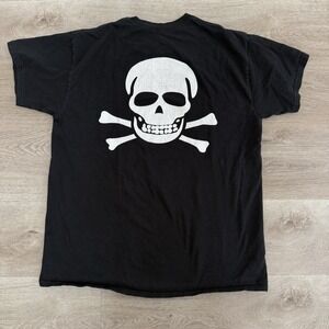 SSUR PLUS Mens Size Large Black T-Shirt Skull Crossbones Graphic Tee Streetwear